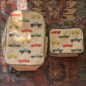 Colorful Car Print Kids' Backpack and Lunchbox Set